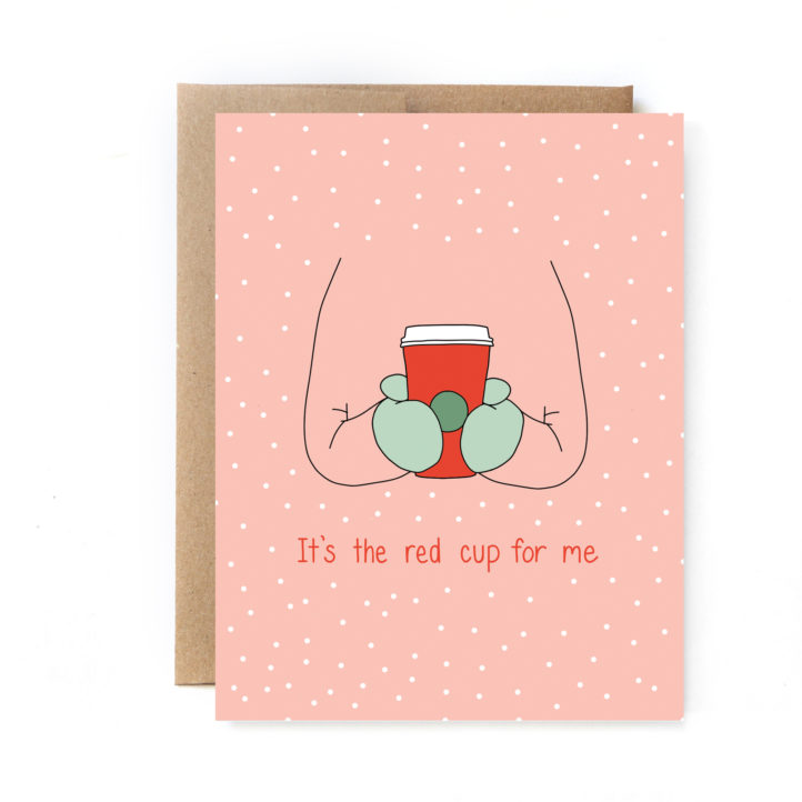 red cup holiday card