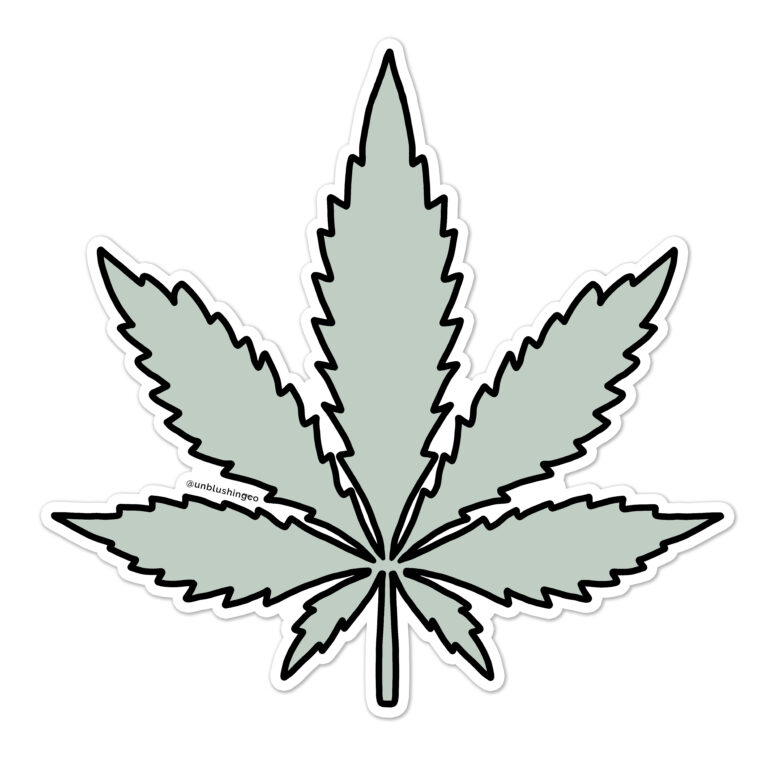 Marijuana Leaf Sticker - Unblushing