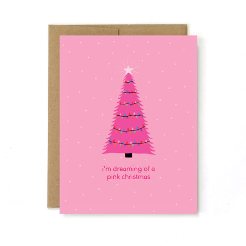 pink christmas card